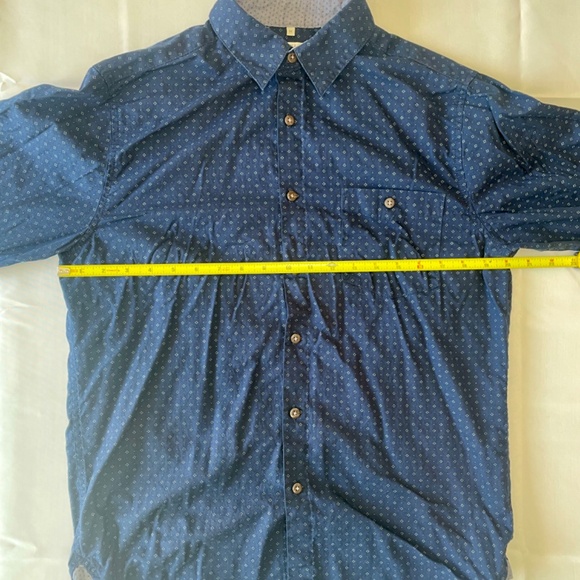 Campia Moda Men’s Navy Dot Long Sleeve Button‑Up Shirt - M - Picture 5 of 6